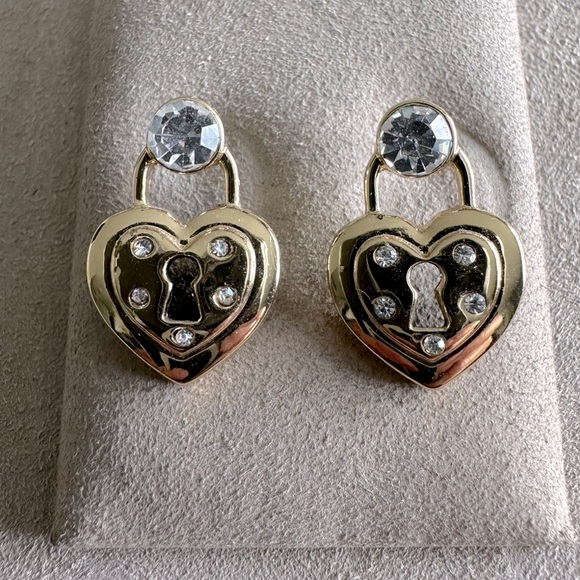 Betsey Johnson lock earrings - Picture 1 of 1